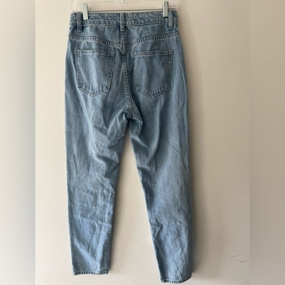 Princess Polly Cofield Patch Denim Mom Jeans High Waisted Size 4 - Picture 6 of 8